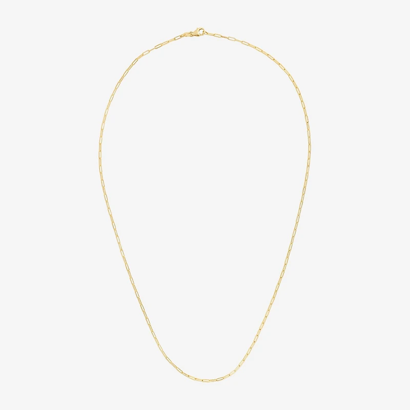 Unisex Adult 14K Gold 20 Inch Paperclip Chain Necklace