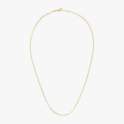 Unisex Adult 14K Gold 20 Inch Paperclip Chain Necklace