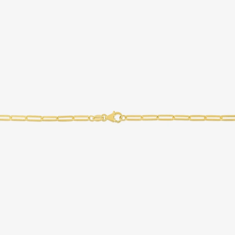 Unisex Adult 14K Gold 20 Inch Paperclip Chain Necklace