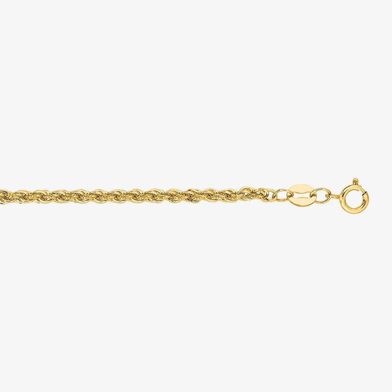 Mens 14K Gold 22 Inch Rope Chain Necklace
