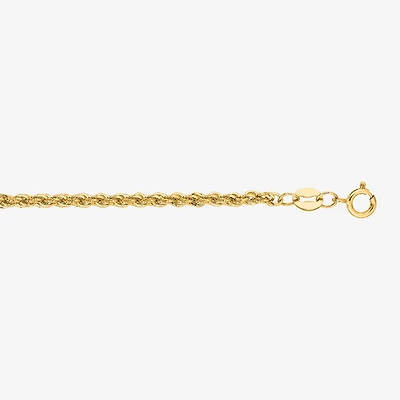 Mens 14K Gold 22 Inch Rope Chain Necklace