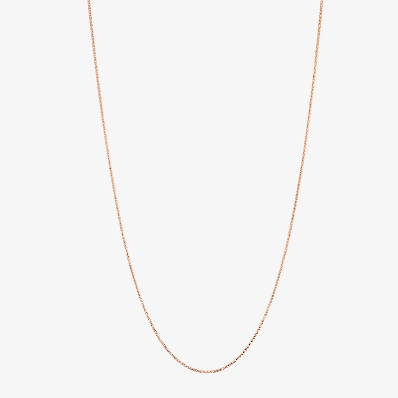 Womens 14K Gold 18 Inch Wheat Chain Necklace