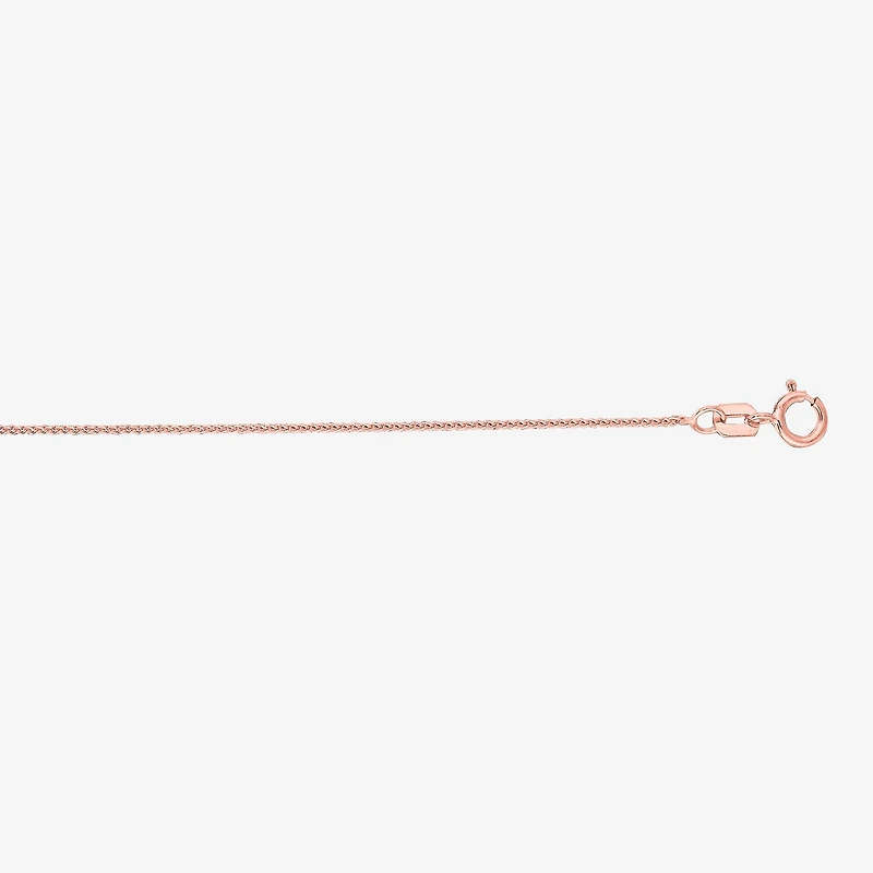 Womens 14K Gold 18 Inch Wheat Chain Necklace