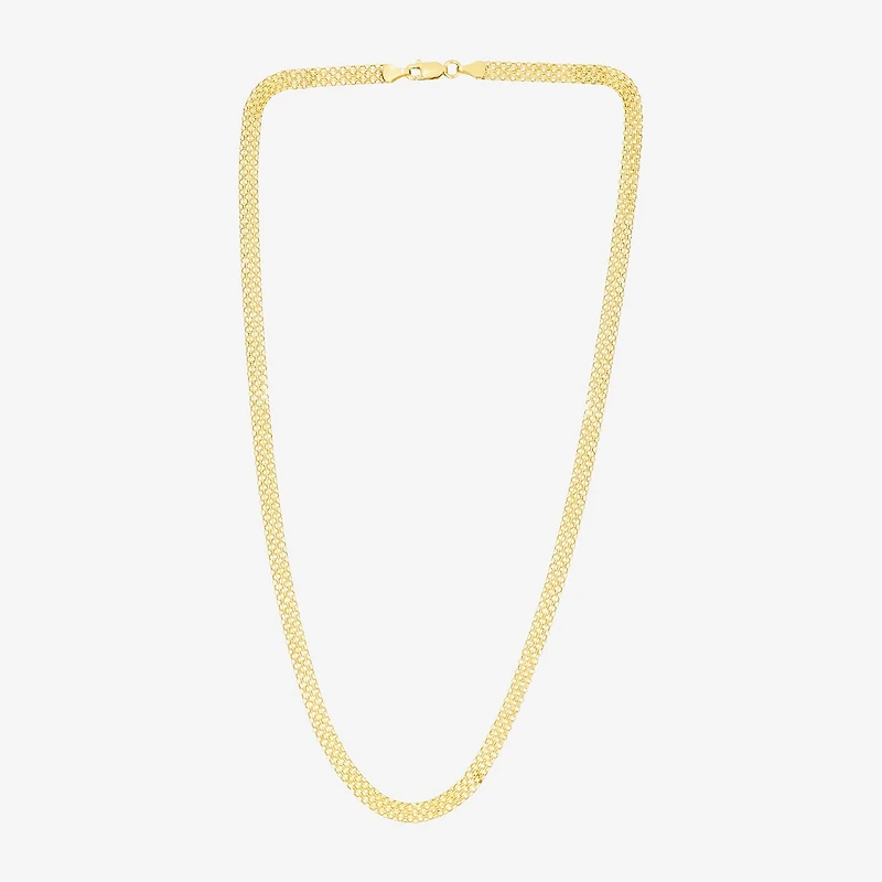 Womens 14K Gold 18 Inch Braid Chain Necklace