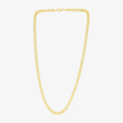Womens 14K Gold 18 Inch Braid Chain Necklace