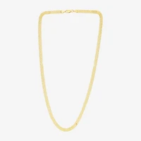 Womens 14K Gold 18 Inch Braid Chain Necklace