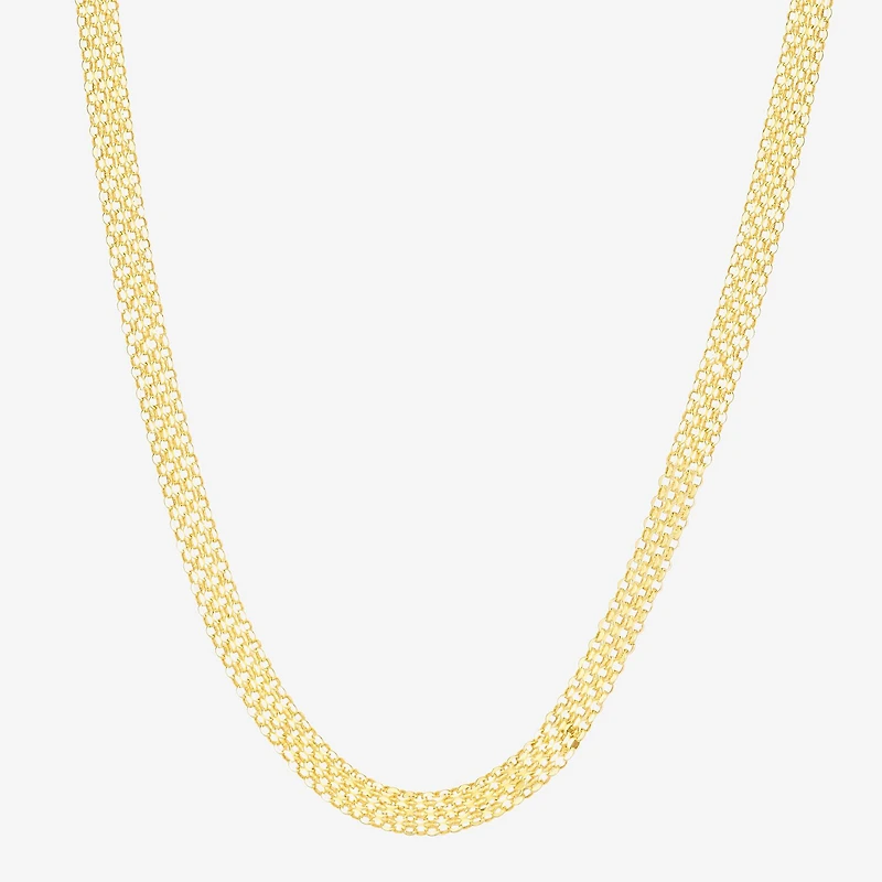 Womens 14K Gold 18 Inch Braid Chain Necklace