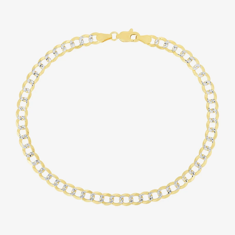 Mens 14K Gold 8 1/2 Inch Solid Curb Chain Bracelet