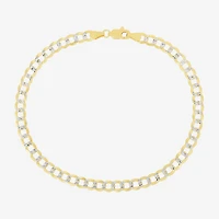Mens 14K Gold 8 1/2 Inch Solid Curb Chain Bracelet