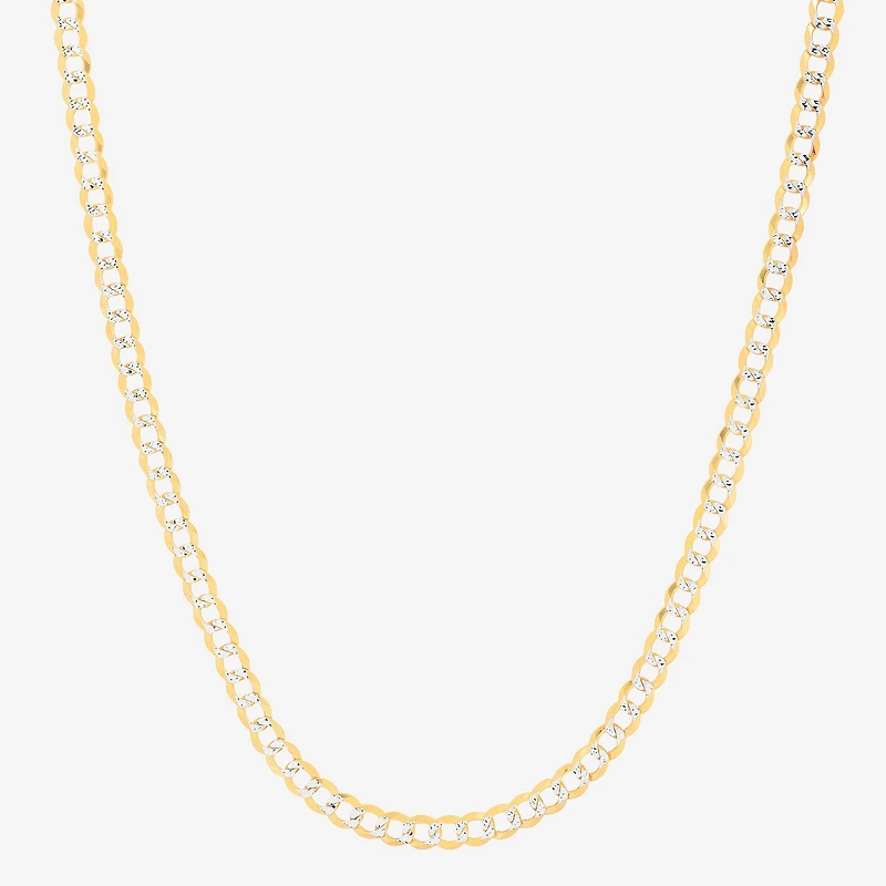 Mens 14K Gold 8 1/2 Inch Solid Curb Chain Bracelet