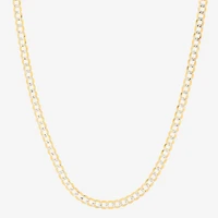 Mens 14K Gold 8 1/2 Inch Solid Curb Chain Bracelet