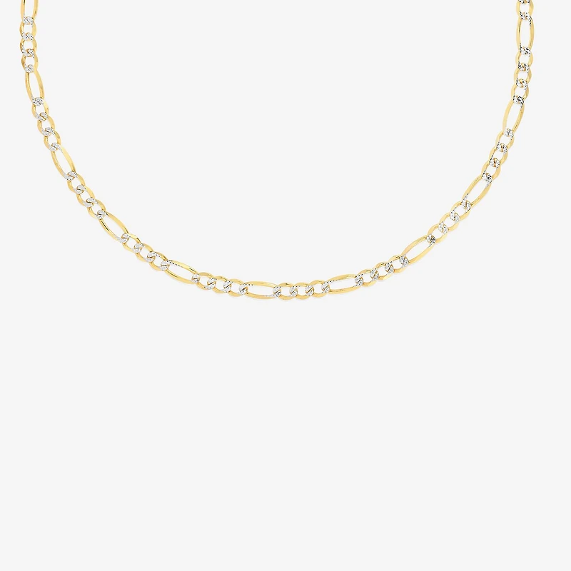 Unisex Adult 14K Gold 18 Inch Figaro Chain Necklace