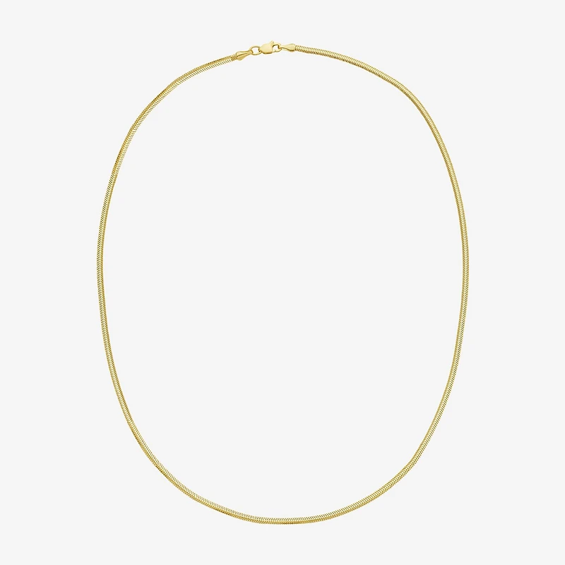 Unisex Adult 14K Gold 18 Inch Snake Chain Necklace