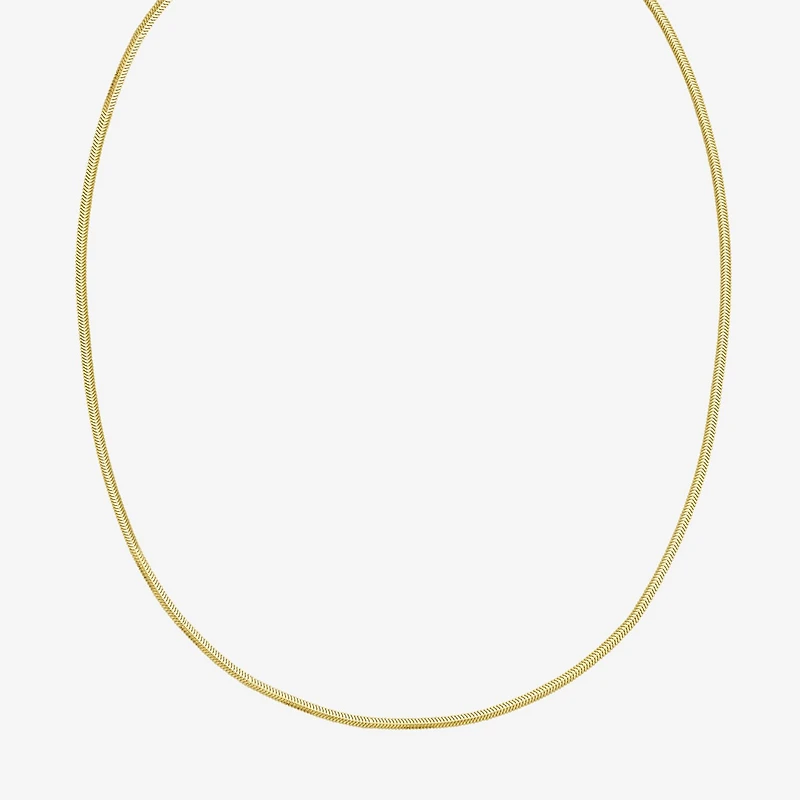 Unisex Adult 14K Gold 18 Inch Snake Chain Necklace