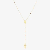 Religious Jewelry Cross Unisex Adult 14K Gold 26 Inch Rosary Necklace