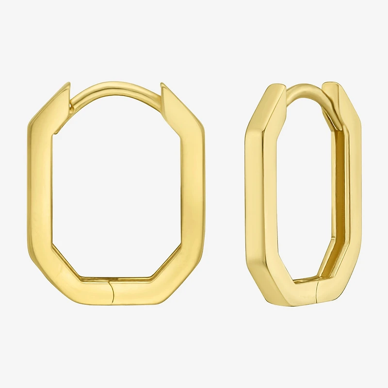 Womens 14K Gold 14.4mm Hoop Earrings