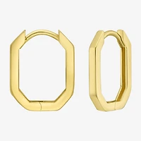 Womens 14K Gold 14.4mm Hoop Earrings