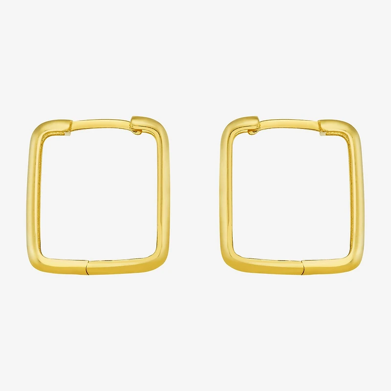 Gold Addiction Womens 14K Gold 14.2mm Square Hoop Earrings
