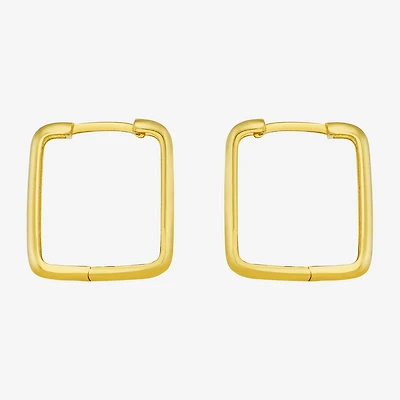Gold Addiction Womens 14K Gold 14.2mm Square Hoop Earrings