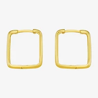 Gold Addiction Womens 14K Gold 14.2mm Square Hoop Earrings