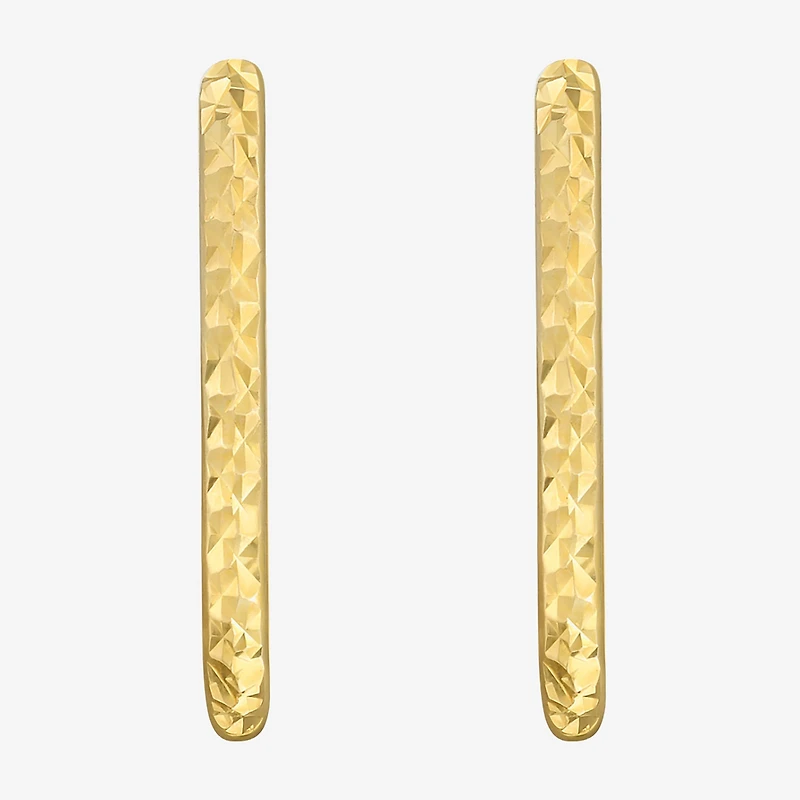Gold Addiction Womens 14K Gold 20.2mm Oval Hoop Earrings