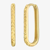 Gold Addiction Womens 14K Gold 20.2mm Oval Hoop Earrings