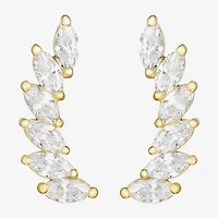 Gold Addiction Cubic Zirconia 14K Gold 14.9mm Marquise Stud Earrings
