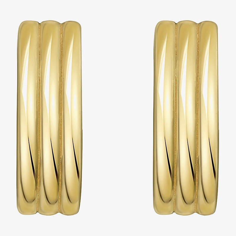 Womens 14K Gold 18mm Oval Hoop Earrings