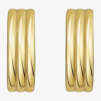 Womens 14K Gold 18mm Oval Hoop Earrings
