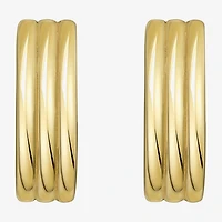 Womens 14K Gold 18mm Oval Hoop Earrings