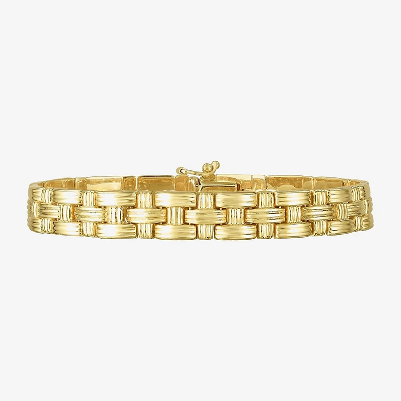 Womens 14K Gold 7.25 Inch Link Chain Bracelet