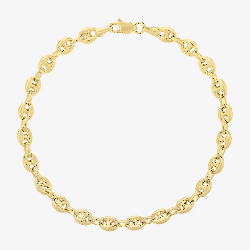 Gold Addiction Unisex Adult 14K Gold 7 Inch Solid Mariner Chain Bracelet