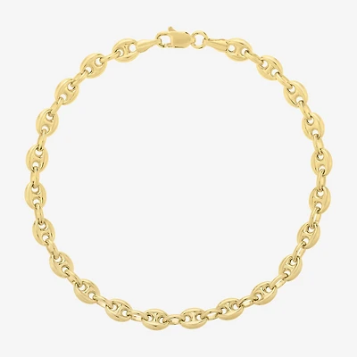 Gold Addiction Unisex Adult 14K Gold 7 Inch Solid Mariner Chain Bracelet