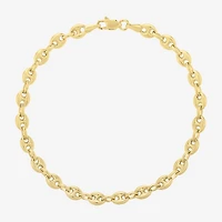 Gold Addiction Unisex Adult 14K Gold 7 Inch Solid Mariner Chain Bracelet