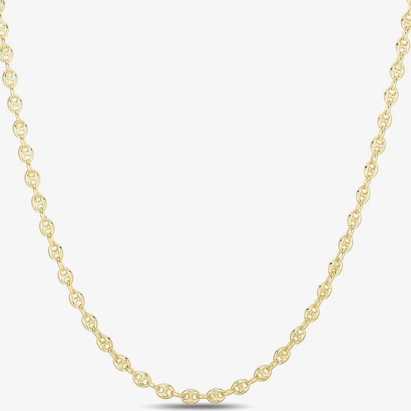 Gold Addiction Unisex Adult 14K Gold 7 Inch Solid Mariner Chain Bracelet