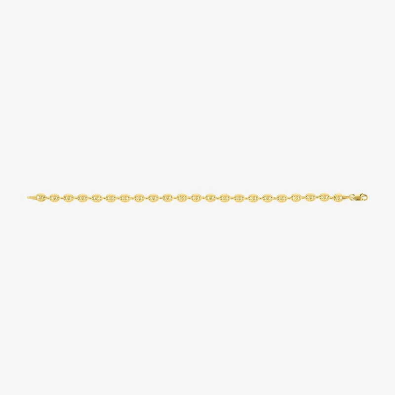 Gold Addiction Unisex Adult 14K Gold 7 Inch Solid Mariner Chain Bracelet