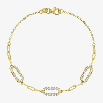 Womens 14K Gold 7.5 Inch Cable Chain Bracelet