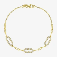 Womens 14K Gold 7.5 Inch Cable Chain Bracelet