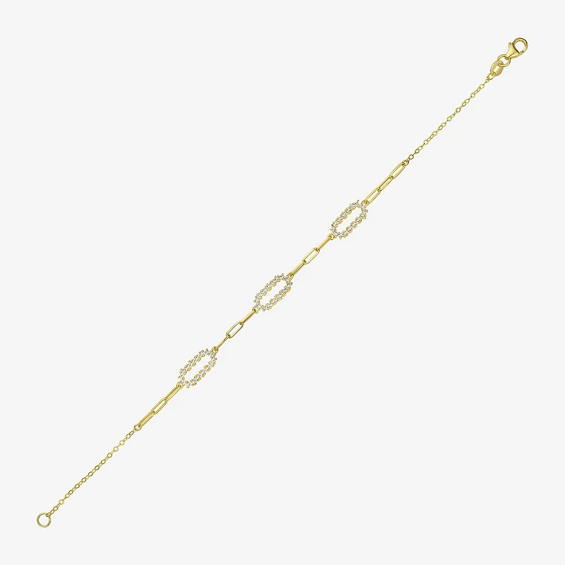 Womens 14K Gold 7.5 Inch Cable Chain Bracelet