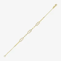 Womens 14K Gold 7.5 Inch Cable Chain Bracelet