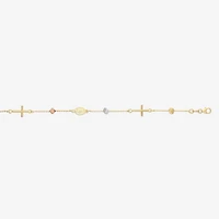 Womens 14K Gold 7.5 Inch Cable Chain Bracelet
