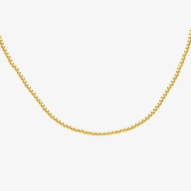 Gold Addiction Unisex Adult 14K Gold 8 Inch Bead Chain Bracelet