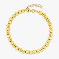 Unisex Adult 14K Gold 8 Inch Bead Chain Bracelet