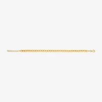 Unisex Adult 14K Gold 8 Inch Bead Chain Bracelet