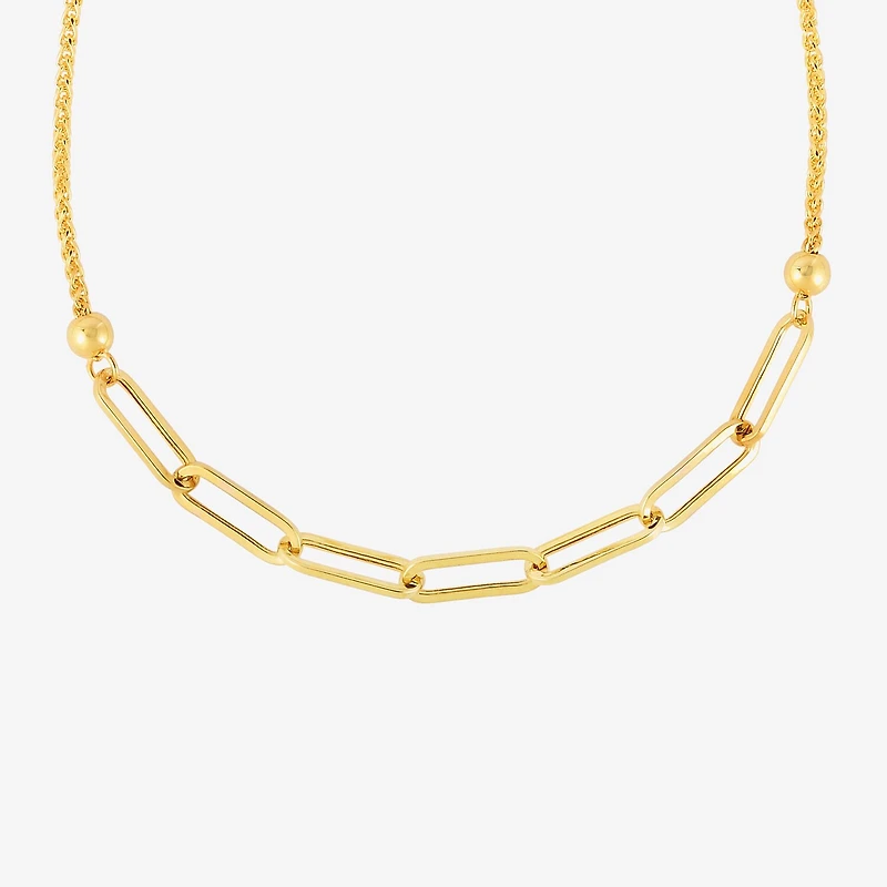 Gold Addiction Womens 14K Gold 9 1/4 Inch Wheat Chain Bracelet