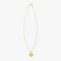Womens 14K Gold Heart Inch Pendant Necklace