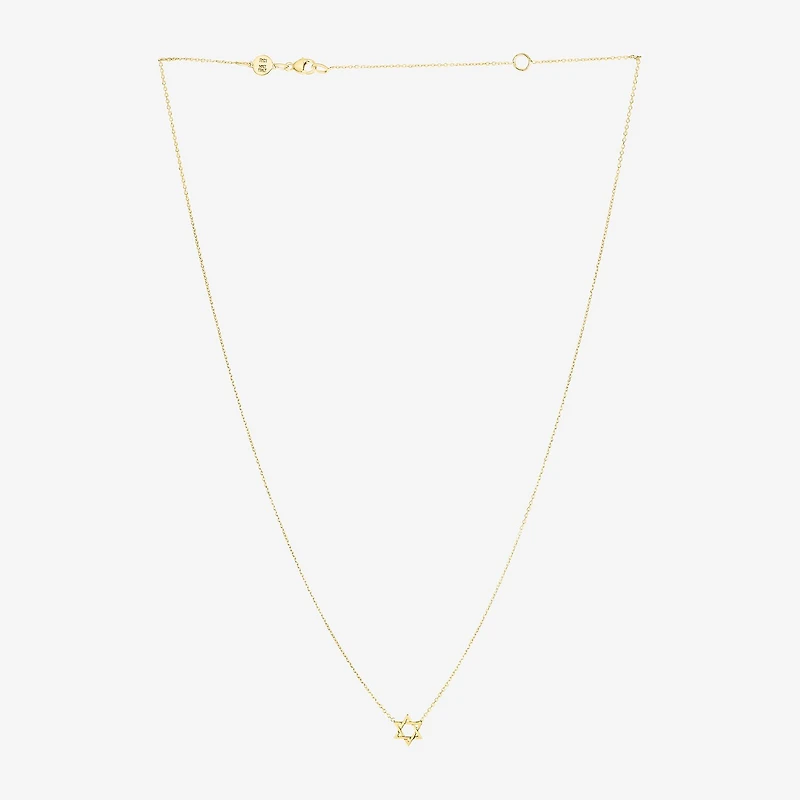 Star Of David Womens 14K Gold Star 18 Inch Pendant Necklace