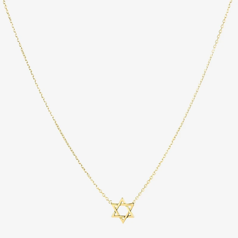 Star Of David Womens 14K Gold Star 18 Inch Pendant Necklace