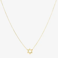 Star Of David Womens 14K Gold Star 18 Inch Pendant Necklace