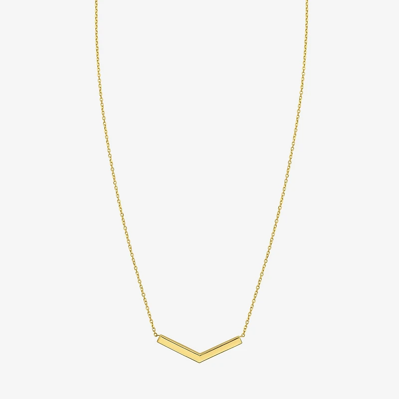 Gold Addiction Unisex Adult 14K Gold 18 Inch Chevron Necklace